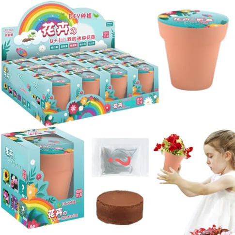 Garten-Set für Kinder im Innenbereich | Anzucht-Set für Gemüse | Mini-Blumen und Gemüse zur Beobachtung DIY Topfblumen, Wissenschaft des Kindergartens und Erste Bildungsgeschenk