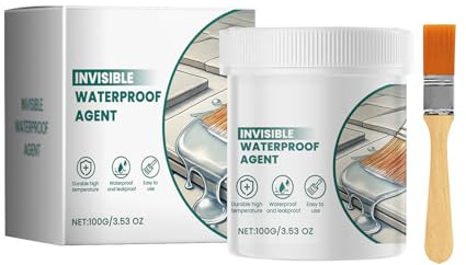 Bohany Agente Impermeable Invisible | 100g Pegamento De Reparación,Pegamento para Azulejos con Brocha - Para Reparación de Techo, Pared de Ducha, Suelo de Madera, Hormigón, Lechada, Ventana,