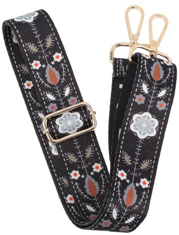 Kisangel Correa Ajustable para Banjo de Cuerda Diseño Estampado y Herrajes Dorados, Accesorio para Uso en Conciertos y Prácticas
