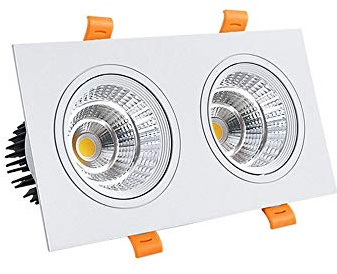 Lámpara de techo de decoración LED Focos empotrables de doble cabezal Foco LED Lámpara de pared de lavado de panel oculto cuadrado empotrada superbrillante 18W 25W 30W Lámpara de rejilla con foco LED
