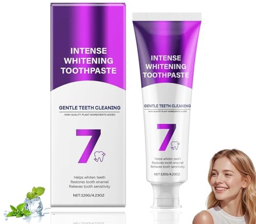 7 Pro Starke Zahnaufhellungs-Zahnpasta, Intensive Zahnaufhellung Zahnpasta, Intense Whitening Zahnpasta, Tiefenreinigung, Pflege des Zahnfleisches & Frischer Atem, Schutz des Zahnschmelzes (1PC)