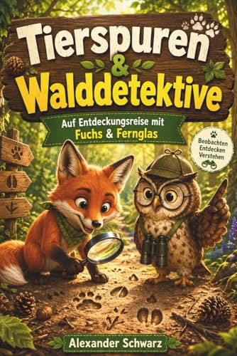 Tierspuren & Walddetektive Auf Entdeckungsreise mit Fuchs & Fernglas: Das große Mitmachbuch für kleine Naturforscher ab 6 Jahren – Tiere entdecken, Spuren lesen, rätseln, zeichnen und beobachten