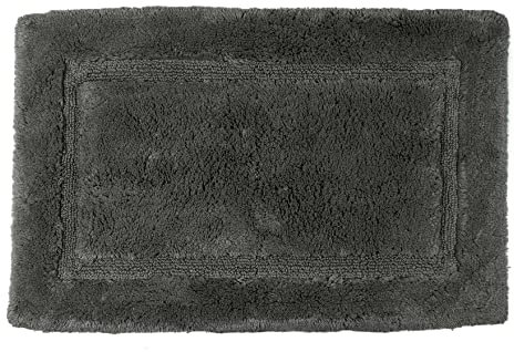 Allure Bamboo Bath Mat Non Slip 50 x 80cm, Luxury Deep Pile, Hypo-Allergenic, Antibacterial, Odour Resistant Bathroom Rug (Graphite)