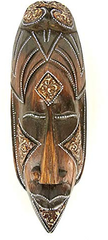 Maschera stile africano in legno 30 cm – Decorazione Esotico