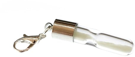 Miniblings Sanduhr Charm FUNKTIONIERT Zeit Uhr Leuchtend Sand versilbert | Anhänger zum Kombinieren, in Berlin montiert, auch als Mitbringsel geeignet