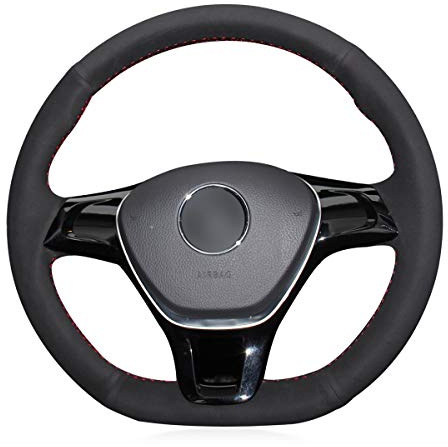 MEWANT Lenkradbezug Lenkradhülle aus Wildleder per Hand Nähen Lenkradschoner für Golf 7 Mk7 Neue für Polo für Passat B8 für Tiguan