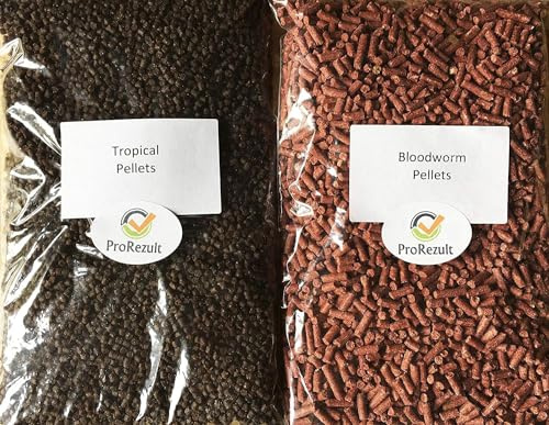 PROREZULT 1Kg Bloodworm Sticks and Catfish Pellets Twin Pack Treat Tropical Fish Food