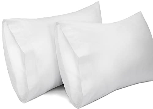Lirex 2 Paquetes Fundas de Almohada, 100% Algodón Transpirable Cubiertas para Almohada (50 x 75 cm, Blanco)