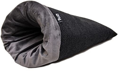 RRozy - Schlafsack Schlafhöhle Kaninchentunnel Kaninchenbett Charles für Kaninchen und Meerschweinchen - Ideal für den Freilauf - Hochwertig und Made in EU(Grau)