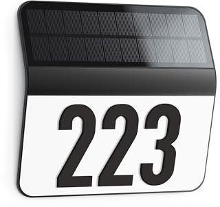 Steinel Lampada solare My XSolar LH-N, numero civico illuminato, sensore crepuscolare, cifre rialzate selezionabili individualmente