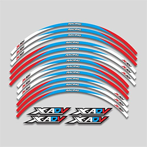 ROANNY Felgenband Motorrad 17 Zoll Radnabe Aufkleber Logo Rim Reflektierender Aufkleber Für X-ADV XADV750 Xadv 750 (Color : E)