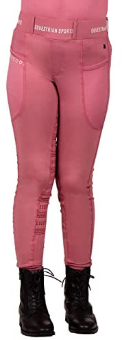 QHP ridbyxor ridleggings junior barn Jady halvtrimning öken ros FS/23, rosa, 128 cm