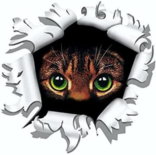 Autoaufkleber 20 Cm (7,87 Zoll) Autoaufkleber Katze Im Einschussloch Autoaufkleber Lustig Bunt Auto Auto Windschutzscheibe Auto Aufkleber Aufkleber (D1N5754N)(2 Stück)