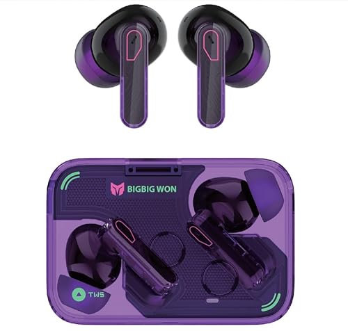 Black Shark BIGBIG Won True Écouteurs intra-auriculaires sans fil avec réduction du bruit Bluetooth 5.3, double mode, léger, violet, pour iPhone/Android/PC