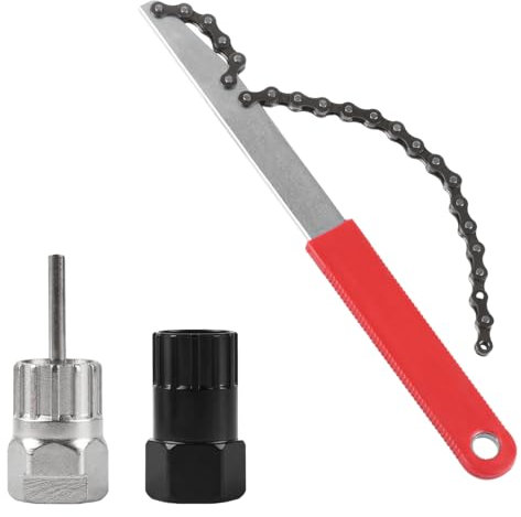 WangLaoWu Fouet à chaîne de vélo avec extracteur de pignon, extracteur de Volant d’inertie de vélo, Outil de vélo pour Volant d’inertie à 7, 8, 9, 10, 11, 12 Vitesses