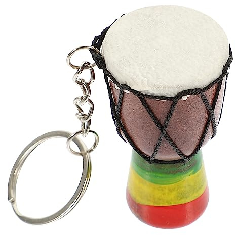 HOLIDYOYO Afrikanische Drum-Schlüsselkette Mini-Trommel Anhänger Schlüsselringdekoration Für Tasche Schlüsselbund Und Handy Musikinstrument Deko 1.97X1.18X1.18 in