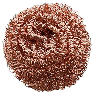 GeRRiT 3Pcs Copper Coated Scourer Heavy Duty Kitchen Pots Pans Scrubber Cleaning, Antibacterial Brass Scourers Wire Scouring Cleaning Pads for Home & Professional Use