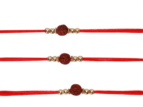 AYUSHNAIK Rakhi-tråd, designer Rakhi, Raksha bandhan-present till din bror, Rakhi för bror, Rakhi armband, Rakhabandhan Rakhi, Rakshabandhan Festival (flerfärgad tråd) SAN044, Medium, Ingen ädelsten
