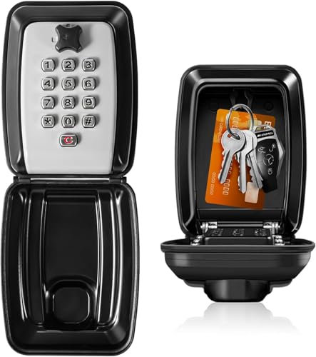 Key Cabinet Safe Box Wall Mounted-Key Lock Box Outdoor Key Safe Lock Box Heavy Duty Waterproof Key Storage Box for Home Office Industries Vehicles