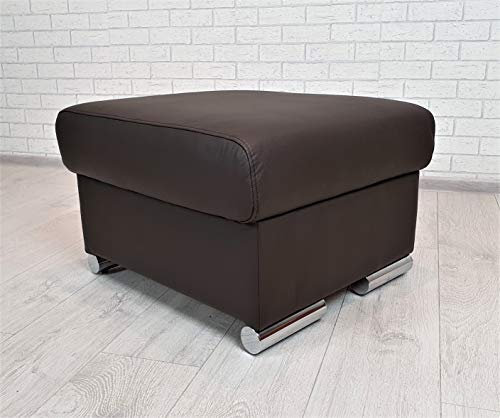 Leder-Klapphocker mit Stauraum – Kuhfell Cube 60x55 Gepolsterter Puff – Lederfußhocker