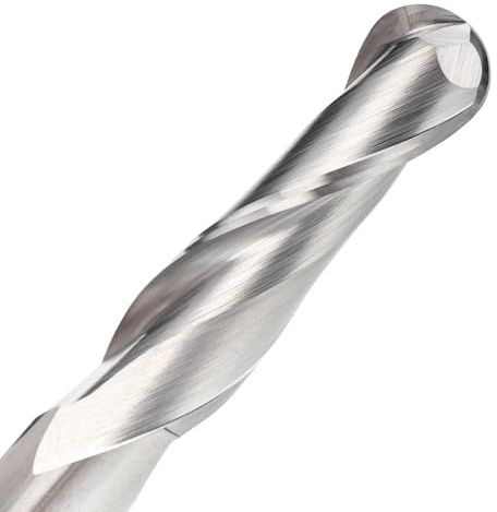 Ddyspan Fraise À Bout Sphérique À 2 Cannelures, Tige De 4/6mm, Fraise CNC En Carbure, Fraise En Spirale Pour Le Travail Du Bois,10x10x45x100mm