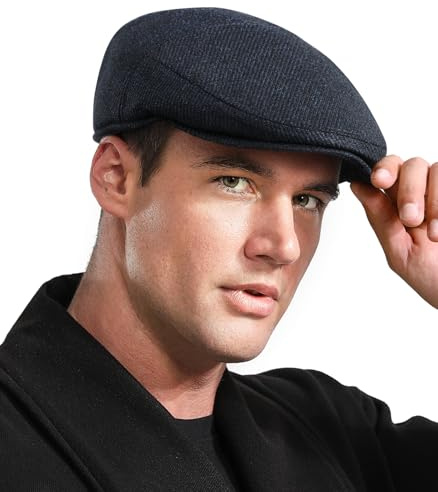 Wantonfy Béret Plate Homme Béret Chapeau Plate Hiver Homme Casquette Souples Béret