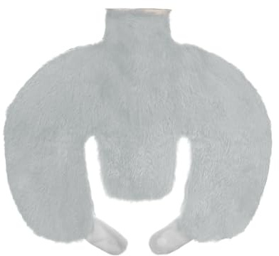 U Shaped Hot Water Bottle for Neck Shoulder Pain Relief 1L Soft Rubber Hot Water Bag with Plush Cover Winter Neck Wrap Warmer Hot/Cold Water Wrap Pillow for Menstrual Cramps Stomach Aches (Grey)