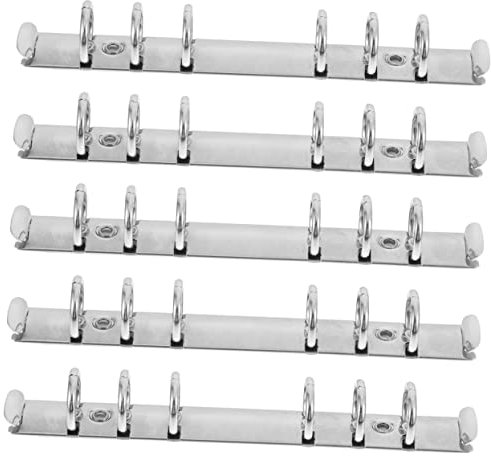 FUNOMOCYA 5pcs A6 6-Ring Loose Leaf Binder Combs, Metal Binding Spines for Notebook Planner Organizers, Sturdy Round Ring Journal Binder Accessories for Scrapbooking and Stationery Supplies