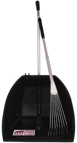 Red Gorilla Black 80cm Big TIDEE with Long Metal Rake Horse Manure Shovel Scoop Multi Purpose Large Lightweight Dustpan for Paddock Stable Horsebox Equestrian or Garden Waste Leaf Rake