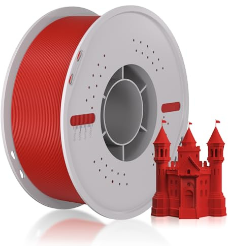 Filamento per Stampante 3D,PLA Filament 1.75mm Precisione Dimensionale+/-0.03mm Filamento Stampa 3D Compatible with Bambu Lab A1/Anycubic/Creality All 3D Printer-1kg Spool (2.2lbs)-Rosso