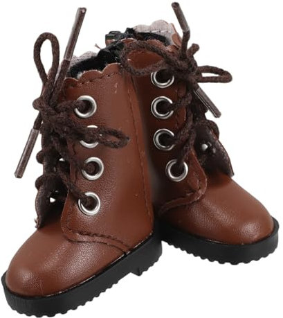 ERINGOGO Bjd Puppenschuhe Hohe Stiefel Braun Für 30cm Puppen Puppenzubehör Niedrige Materialstrapazierfähige Plüschspielzeug Mädchen Geschenk