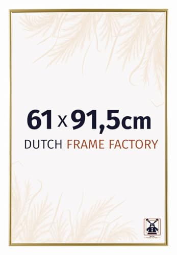 Dutch Frame Factory - Cornice 61x91,5 cm Oro - Plastica | Vetro acrilico antiriflesso, Montaggio a parete, Adatta per foto, poster o puzzle, Made in Holland