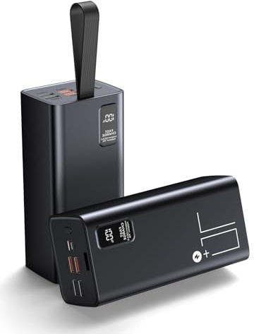 Liahomco Batterie Externe Grande Capacité 70000mAh，Power Bank Portable avec Charge Rapide PD 30W/QC 3.0，Ecran LCD，3 Sorties & 2 Entrées USB-C pour iPhone