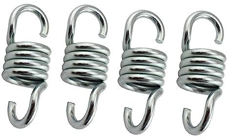 BESTonZON Molle Per Amaca Sospesa 4 Pezzi 6,7mm Acciaio Zincato Resistenti Per Sedie a Dondolo e Altalene Da Veranda Capacità 200kg Uso Esterno Ganci Girevoli Antirumore