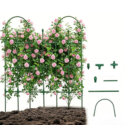 Rankgitter - 120x90cm Garten Rankhilfe Höhenverstellbare Kletterhilfe für Tomaten, Gurken, Rosen Und Pflanzen - Inkl. 20 Pflanzenclips,Rankhilfe für Garten Balkon,Stabil Und Witterungsbeständig (1)