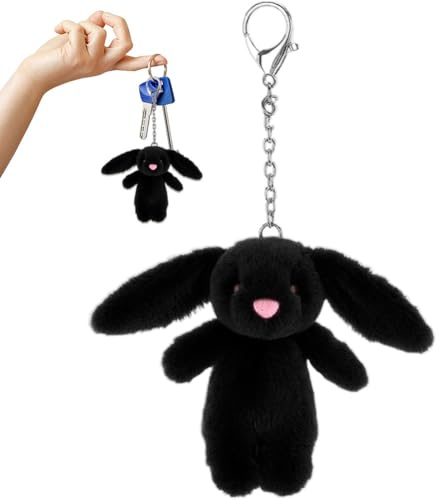 SZJFYMQ Schlüsselanhänger Hase Fluffy, Schlüsselhalter Schultütenanhänger Kaninchen,Taschenanhänger Handtasche Autoschlüssel Dekoration,Kleines Kaninchen Plüsch Anhänger