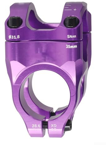 Attacco manubrio per mountain bike, 31,8 mm, ultraleggero, lavorato a CNC, in lega di alluminio, con interfaccia forcella da 28,6 mm, per ciclismo in discesa e MTB (viola)