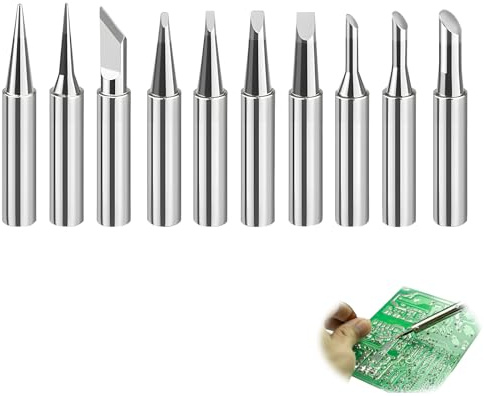 10 Pièces Pannes à Souder 900M, 900M Remplacement Pointes de Fer à Souder Kit Pointes de Fer à Souder 900M-T Sans Plomb Pointes Fer à Souder pour Stations de Soudage Professionnelles et DIY