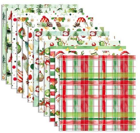 24 Blatt Scrapbook Papier Motivpapier Weihnachten Rot Grün Origami Weihnachten Bastelpapier Basteln Motivpapier,12 Designs Scrapbook Craft Papier Karte Herstellung DIY Hintergrundpapier,30x30CM
