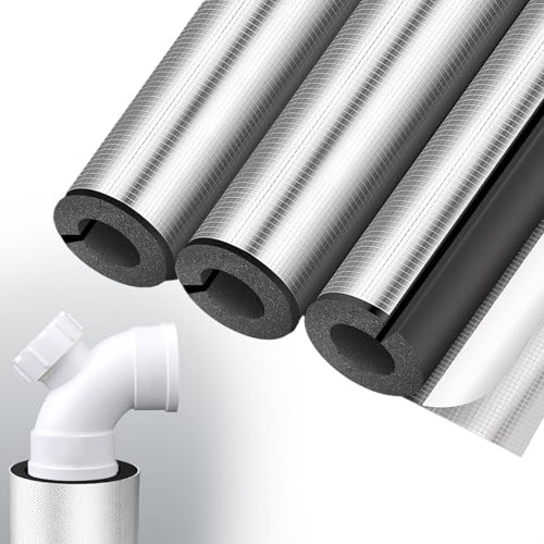 Heizungsrohr Isolierung, 2cm Dickes Aluminiumfolien-Isolierschlauch, Selbstklebender Rohrisolierung Schaumstoff, Geeignet für den Frostschutz von Außenrohren(11.0cm/4.33in)