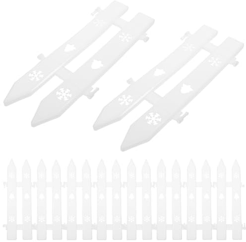 VICASKY Recinzione in Plastica Bianca per Albero di Natale Set 20 Pezzi 10X30 CM Divisorio per Giardino Balcone e Prato Decorazione Esterna per Vaso e Cortile in Stile Pastorale