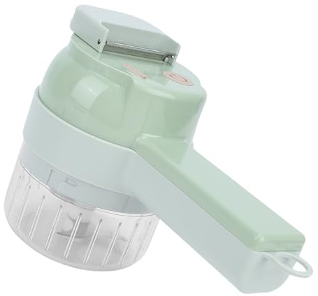 ZJchao Set Tagliaverdure Elettrico, Mini Robot Cucina Wireless con Doppio Taglierino Intercambiabile per Aglio Peperoni Cipolle Sedano, con Pennello