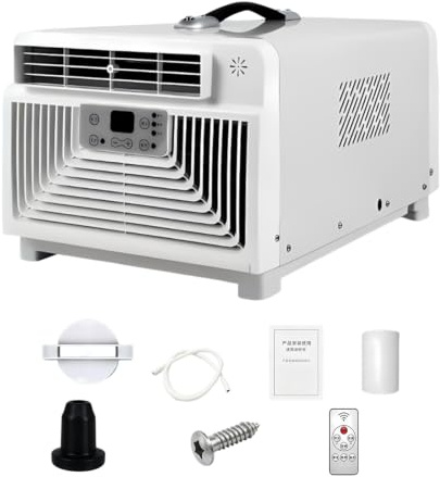 3400 BTU Climatizzatore Portatile con Pompa di Calore, Piccolo Condizionatore da Campeggio 300W con Compressore, Raffrescatore per Tenda, Rimorchio, Garage, Espace senza Finestre