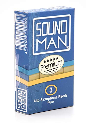 10 Soundman Blättchen für Altsaxophon – 10 Altsaxophonblättchen - Ideal für den täglichen Gebrauch - Schachtel mit 10 Saxophonblättchen (Stärke: 3,0)