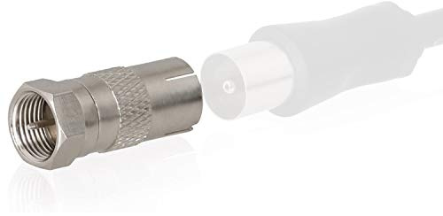 Wicked Chili F-Stecker Koax Adapter - F-Stecker auf Koax IEC-Buchse z.B | für DVB-T2 Antenne (Material: Zink), F-Stecker Adapter