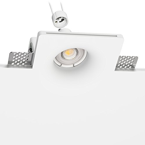 ledscom.de Foco empotrable LED para yeso GIEDI DIY, incl. lámpara GU10 468lm 30° blanco cálido