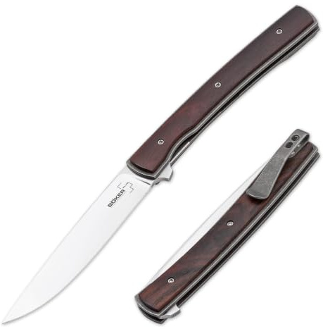 BÖKER PLUS® Urban Trapper Gentleman - Gentleman Taschenmesser - Klappmesser mit Cocobolo Holz Griff - Einhand EDC Messer mit 9 cm Klinge
