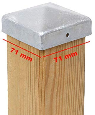 10 x PFOSTENKAPPE PYRAMIDE 71 x 71 MM STAHL FEUERVERZINKT