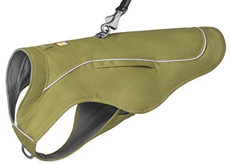 RUFFWEAR Overcoat Fuse 2-in-1-Kombination aus Hundemantel und -Geschirr, mit Fleece Gefütterte Hundejacke – Zederngrün, XXS