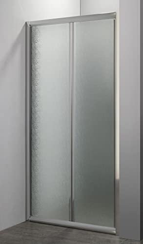 Yellowshop - Porta nicchia libro soffietto pieghevole bagno box doccia cristallo temperato cm 70, 80, 90, 100 (H190) (da cm 86 a 90 (h 190), Puntinato)